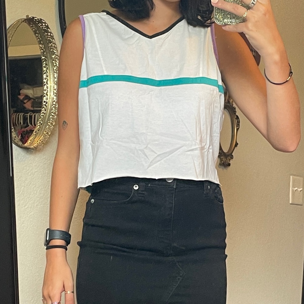 90’s Retro Sporty/Casual Cropped Tank Top